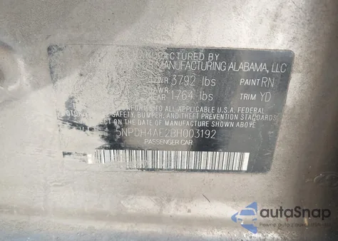 2011 Hyundai Elantra Gls from USA, damaged, VIN 5NPDH4AE2BH003192